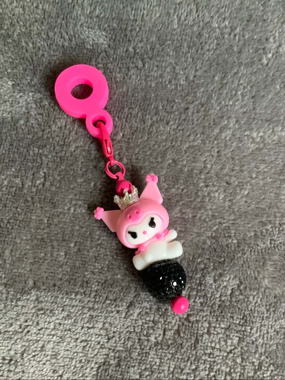 Pink kuromi straw charm